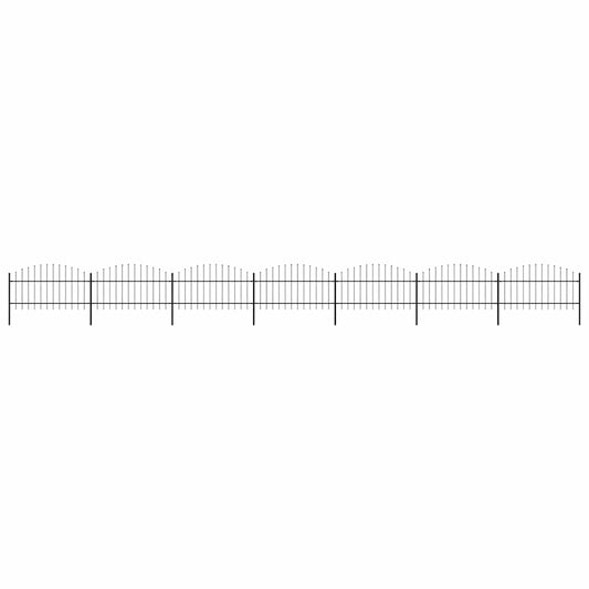 Garden Fence with Spear Top Steel 1248x125 cm Black