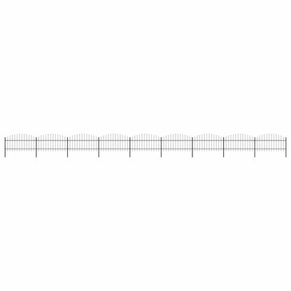 Garden Fence with Spear Top Steel 1603.5x125 cm Black