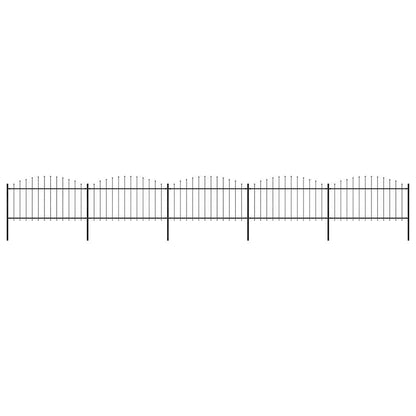Garden Fence with Spear Top Steel 892.5x150 cm Black