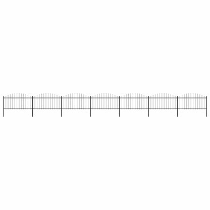 Garden Fence with Spear Top Steel 1248x150 cm Black