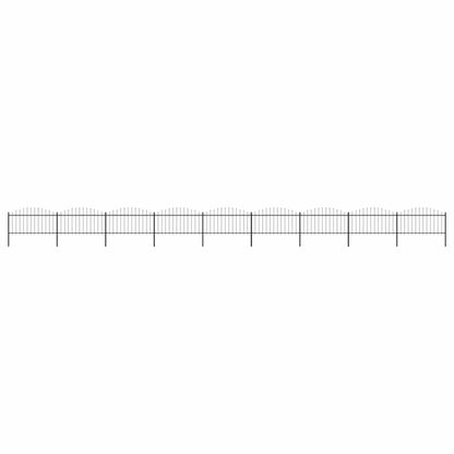 Garden Fence with Spear Top Steel 1603.5x150 cm Black