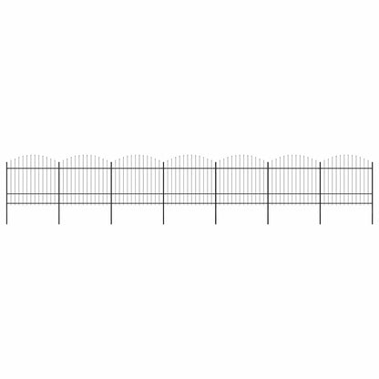 Garden Fence with Spear Top Steel 1248x175 cm Black