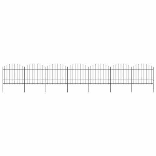 Garden Fence with Spear Top Steel 1248x175 cm Black