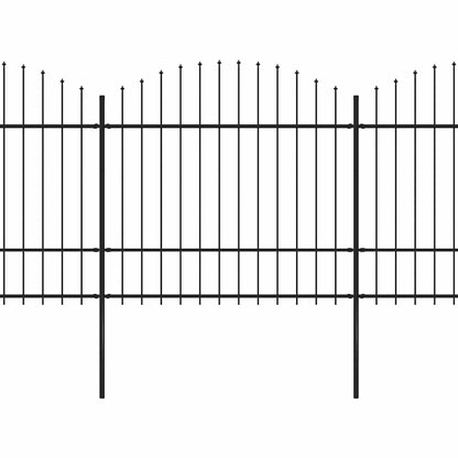 Garden Fence with Spear Top Steel 1248x175 cm Black