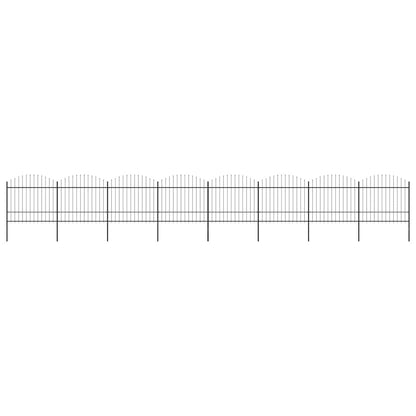 Garden Fence with Spear Top Steel 1426x175 cm Black