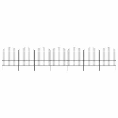 Garden Fence with Spear Top Steel 1248x200 cm Black