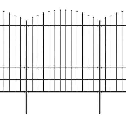 Garden Fence with Spear Top Steel 1248x200 cm Black