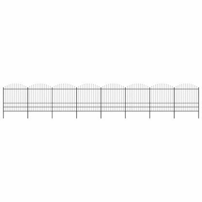 Garden Fence with Spear Top Steel 1426x200 cm Black