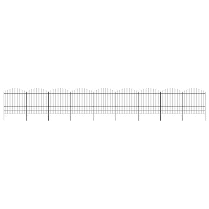 Garden Fence with Spear Top Steel 1603.5x200 cm Black