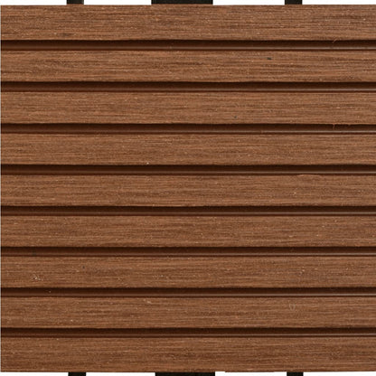 22 pcs Decking Tiles 30x30 cm 2 sqm WPC Dark Brown