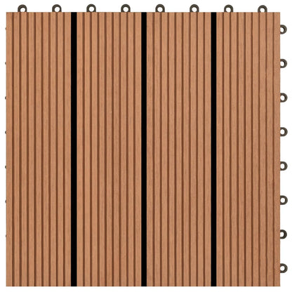 22 pcs Decking Tiles 30x30 cm 2 sqm WPC Dark Brown