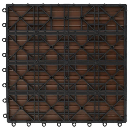 22 pcs Decking Tiles 30x30 cm 2 sqm WPC Dark Brown