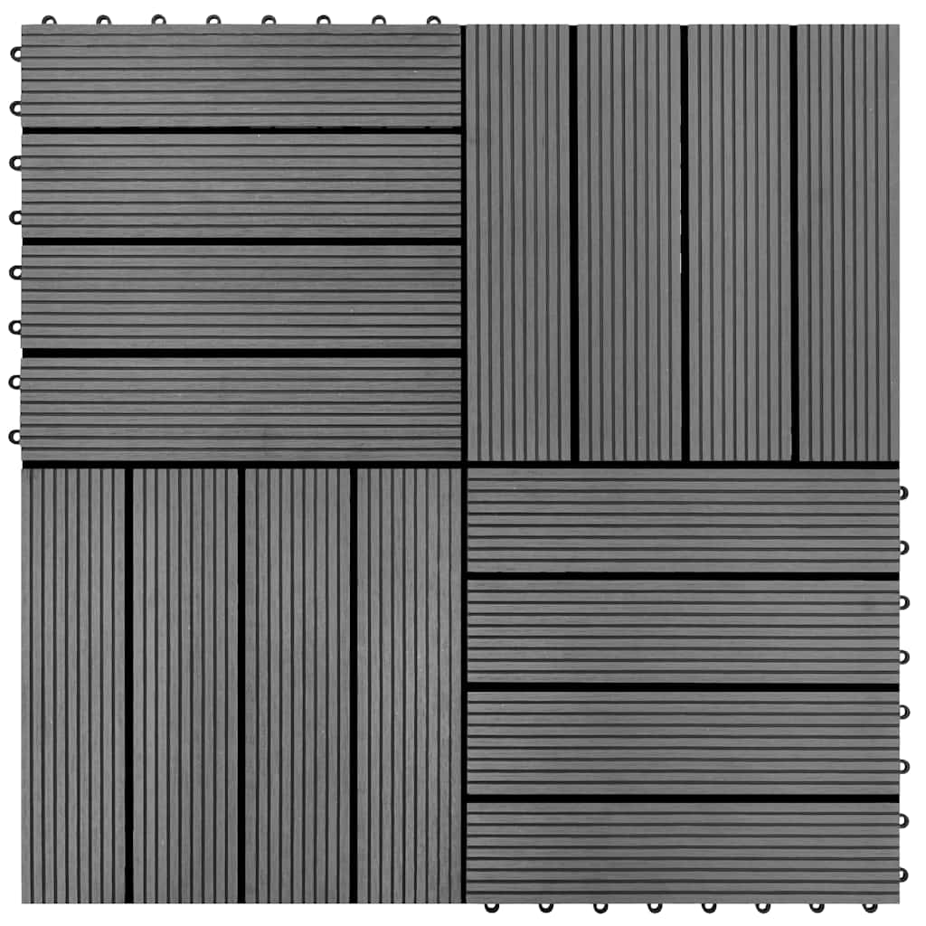 22 pcs Decking Tiles 30x30 cm 2 sqm WPC Teak Colour
