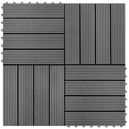 22 pcs Decking Tiles 30x30 cm 2 sqm WPC Teak Colour