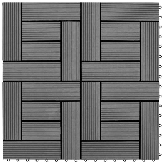 22 pcs Decking Tiles 30x30 cm 2 sqm WPC Grey