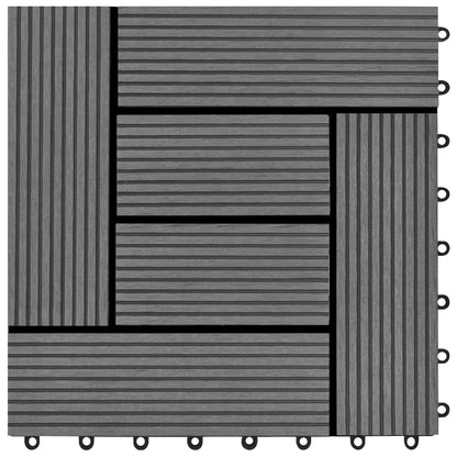22 pcs Decking Tiles 30x30 cm 2 sqm WPC Grey