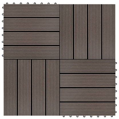 22 pcs Decking Tiles 30x30cm 2 sqm WPC Brown