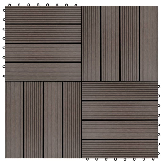 22 pcs Decking Tiles 30x30cm 2 sqm WPC Brown