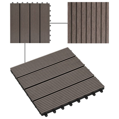 22 pcs Decking Tiles 30x30cm 2 sqm WPC Brown