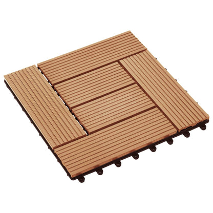 22 pcs Decking Tiles 30x30 cm 2 sqm WPC Teak Colour