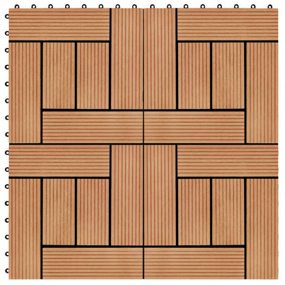 22 pcs Decking Tiles 30x30 cm 2 sqm WPC Teak Colour