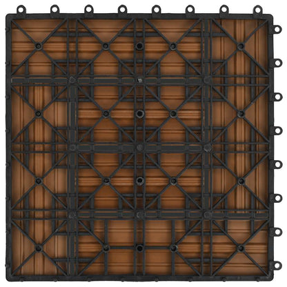 22 pcs Decking Tiles 30x30 cm 2 sqm WPC Teak Colour