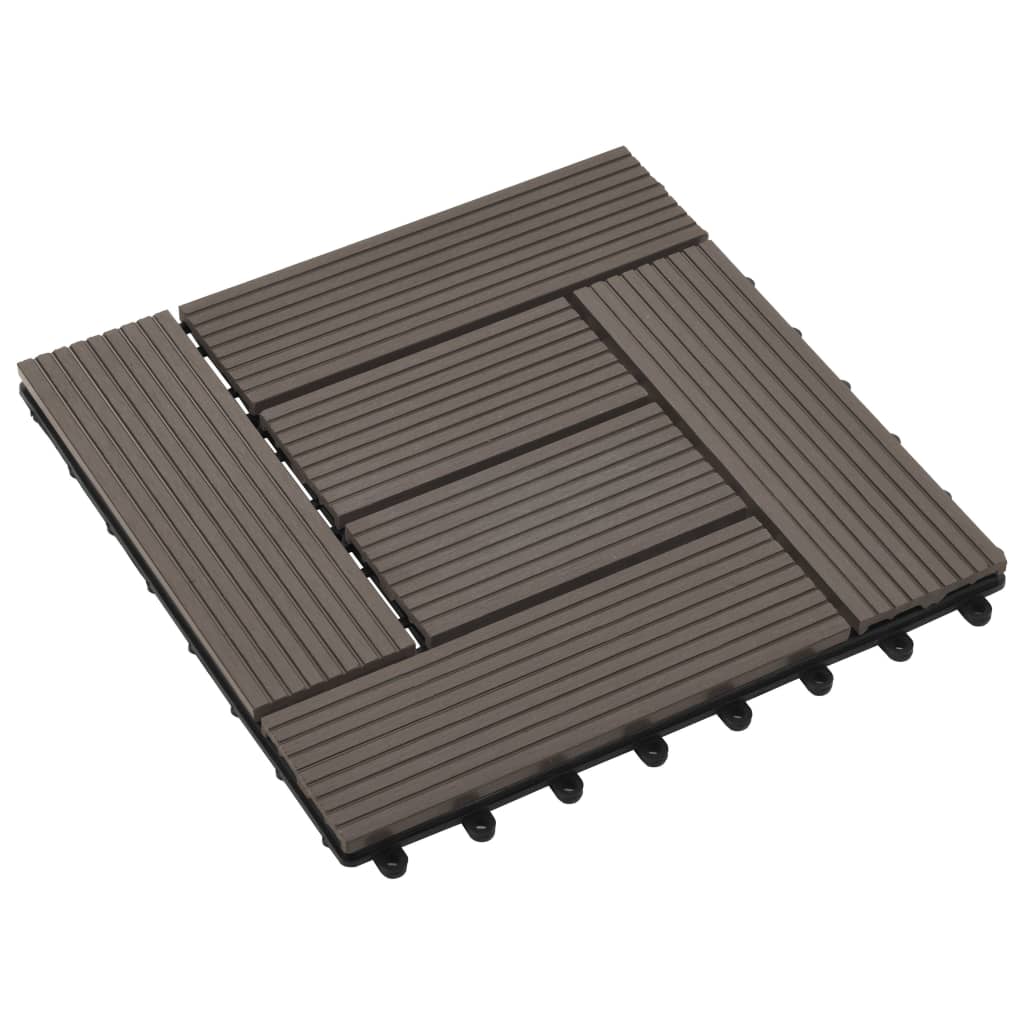22 pcs Decking Tiles 30x30 cm 2 sqm WPC Dark Brown