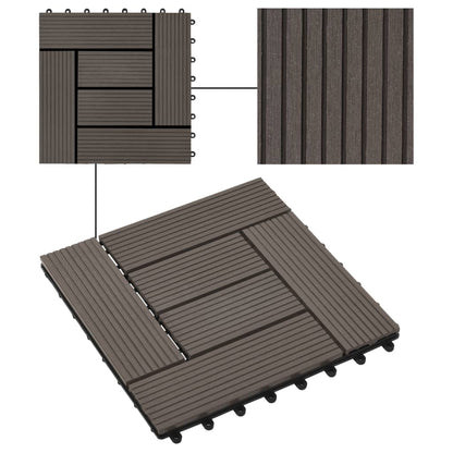 22 pcs Decking Tiles 30x30 cm 2 sqm WPC Dark Brown
