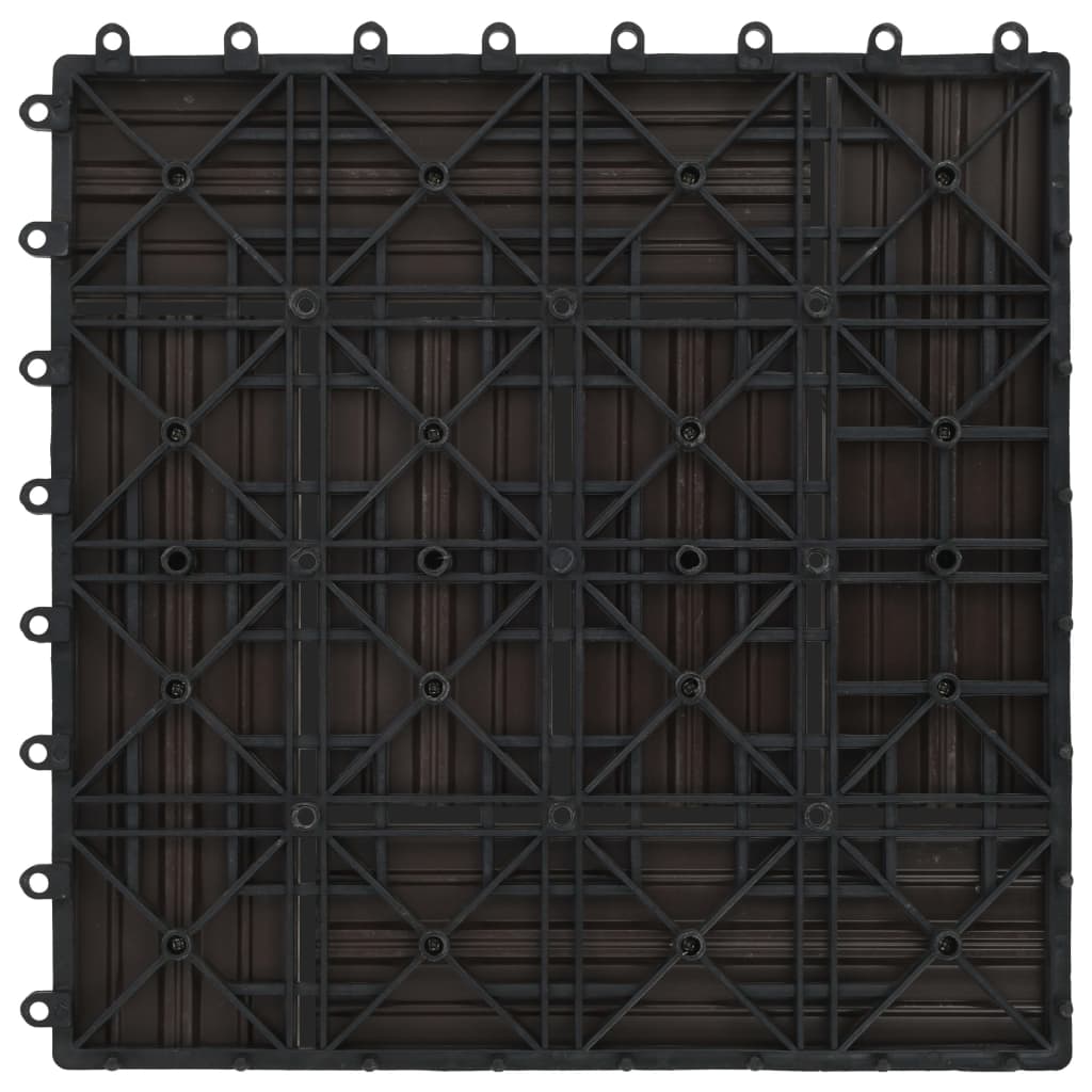 22 pcs Decking Tiles 30x30 cm 2 sqm WPC Dark Brown