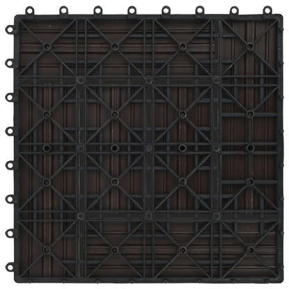 22 pcs Decking Tiles 30x30 cm 2 sqm WPC Dark Brown