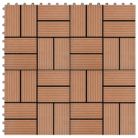 22 pcs Decking Tiles 30x30 cm 2 sqm WPC Brown