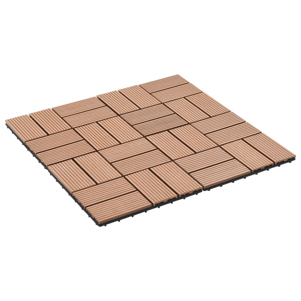 22 pcs Decking Tiles 30x30 cm 2 sqm WPC Brown