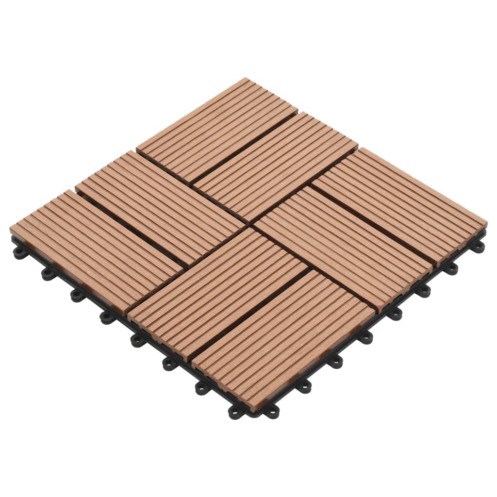 22 pcs Decking Tiles 30x30 cm 2 sqm WPC Brown
