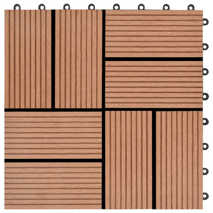 22 pcs Decking Tiles 30x30 cm 2 sqm WPC Brown