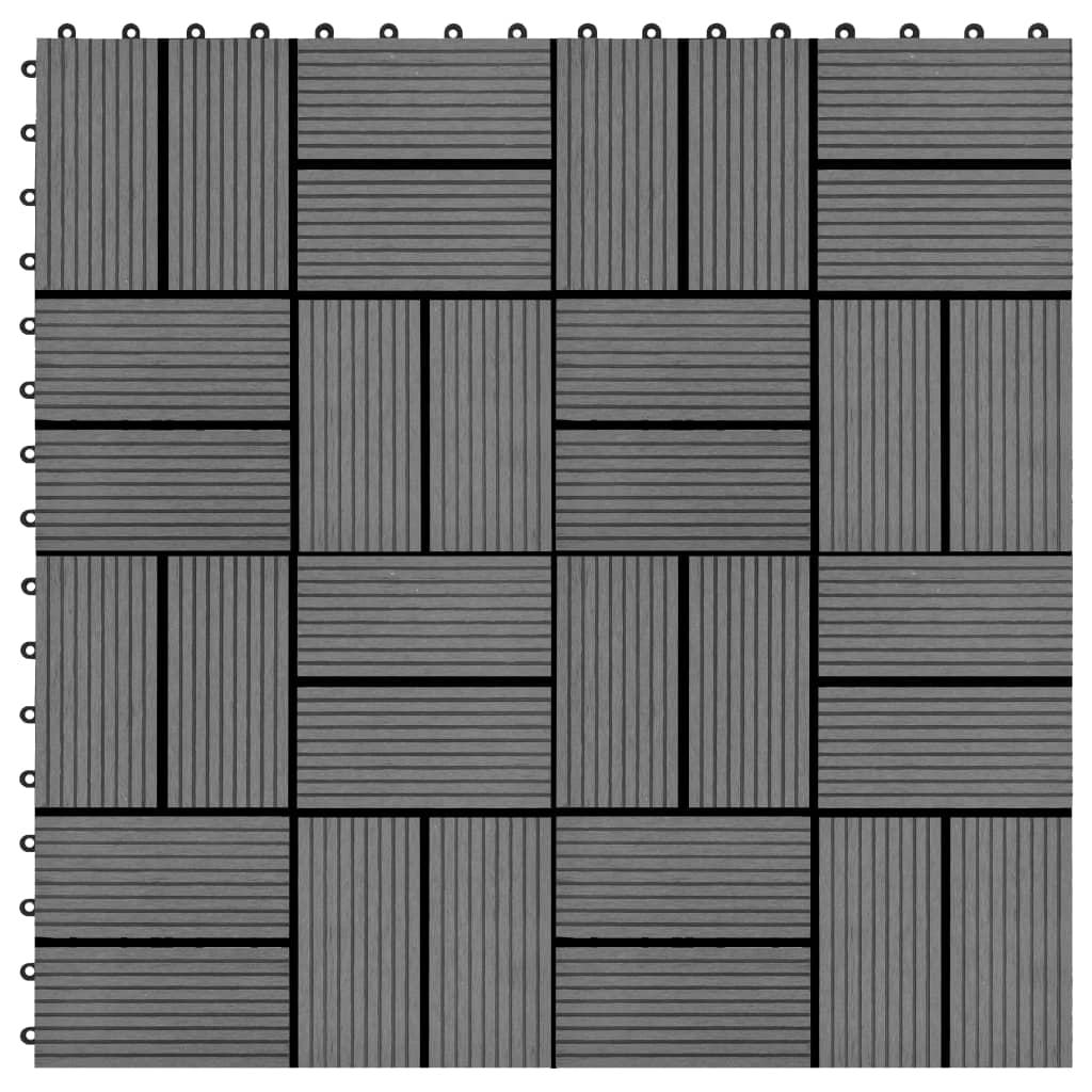 22 pcs Decking Tiles 30x30 cm 2 sqm WPC Grey