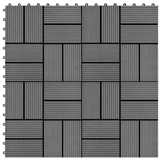 22 pcs Decking Tiles 30x30 cm 2 sqm WPC Grey