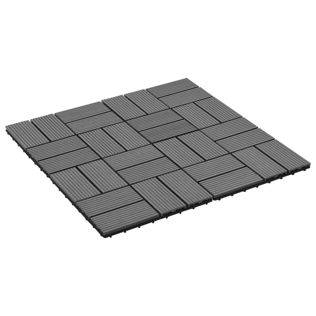 22 pcs Decking Tiles 30x30 cm 2 sqm WPC Grey