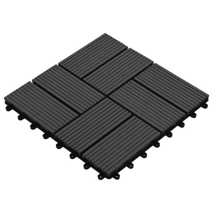 22 pcs Decking Tiles 30x30 cm 2 sqm WPC Black