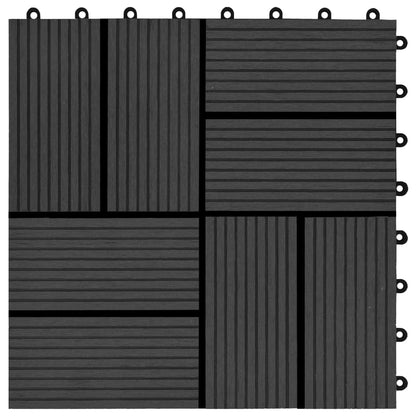 22 pcs Decking Tiles 30x30 cm 2 sqm WPC Black