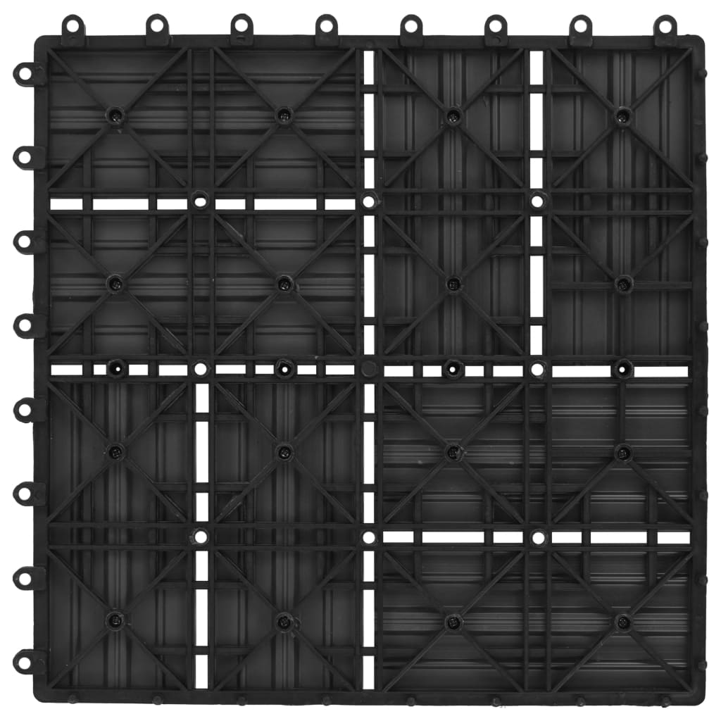 22 pcs Decking Tiles 30x30 cm 2 sqm WPC Black