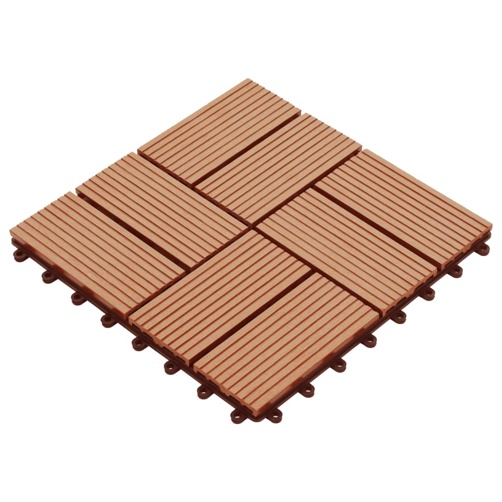 22 pcs Decking Tiles 30x30 cm 2 sqm WPC Teak Colour