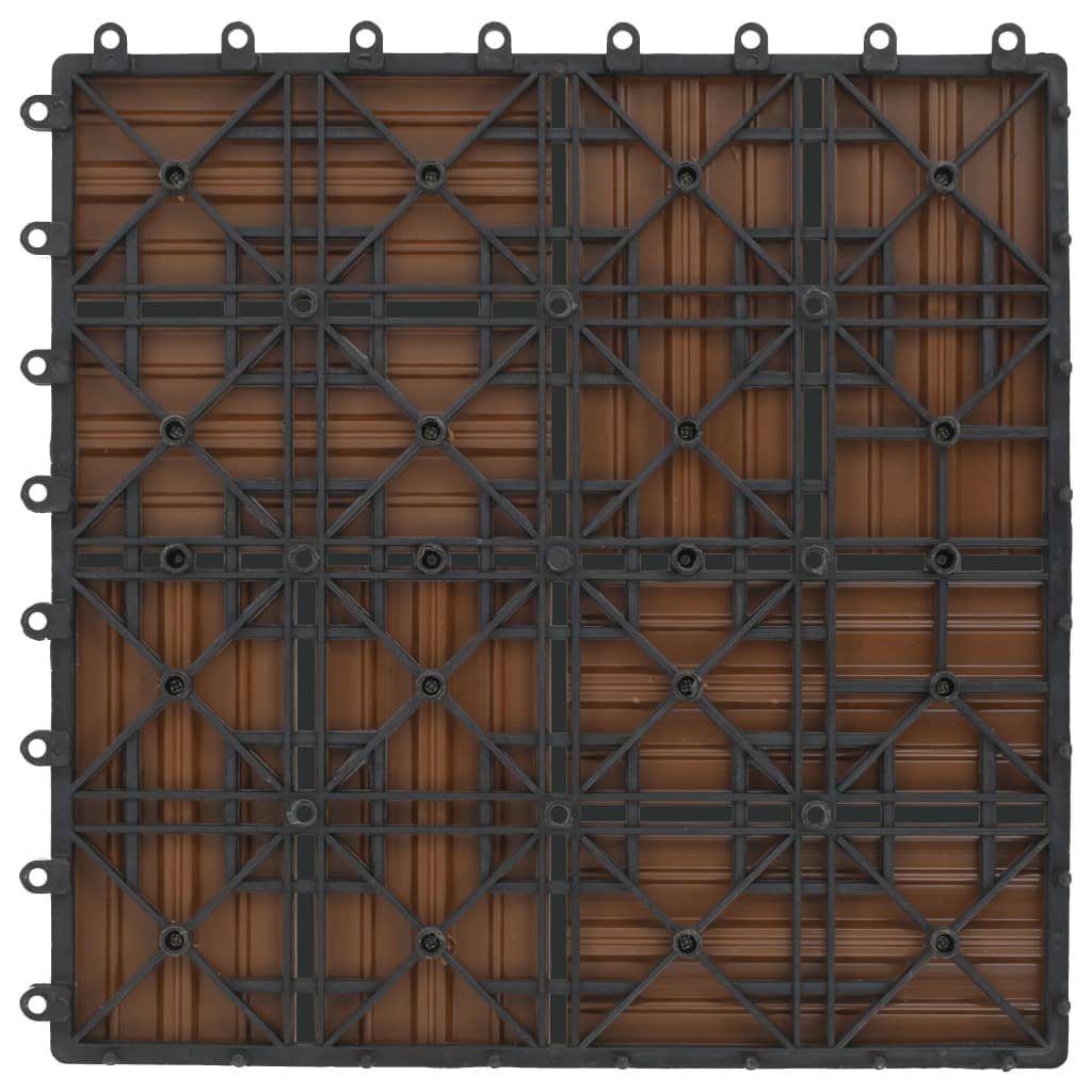 22 pcs Decking Tiles 30x30 cm 2 sqm WPC Teak Colour