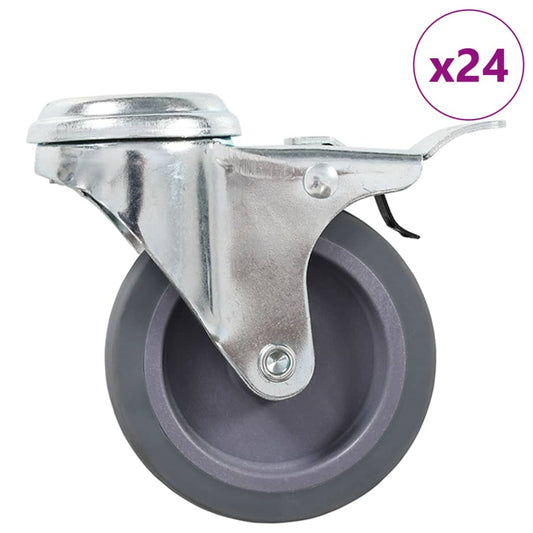 24 pcs Bolt Hole Swivel Casters 75 mm
