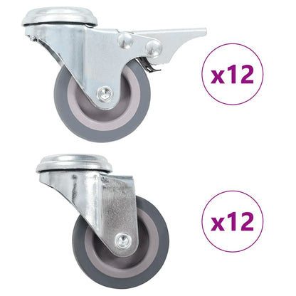 24 pcs Bolt Hole Swivel Casters 50 mm