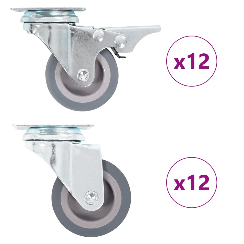 24 pcs Swivel Casters 50 mm
