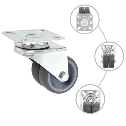 16 pcs Twin-wheel Swivel Casters 50 mm