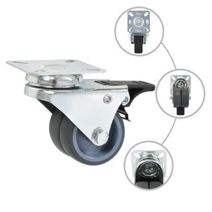 24 pcs Twin-wheel Swivel Casters 50 mm