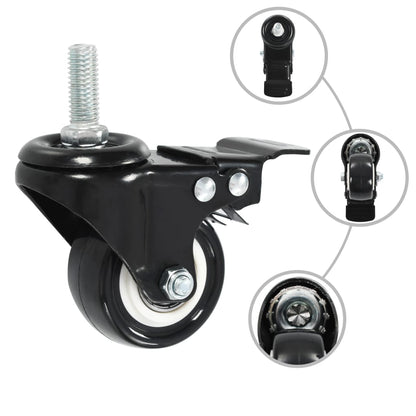 16 pcs Swivel Casters with Brakes 50 mm