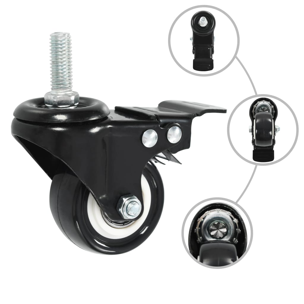 24 pcs Swivel Casters with Brakes 50 mm