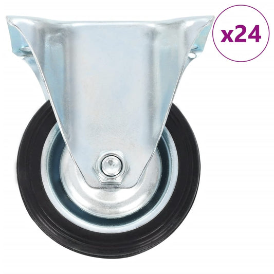 24 pcs Fixed Casters 75 mm